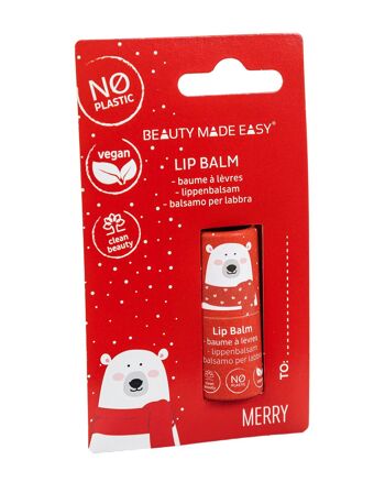 MERRY Lipbalm Vegan - Sans plastique - Édition Noël / Hiver