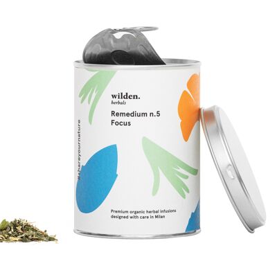 Organic herbal tea Remedium n.5 · Focus – Loose can