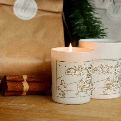 Bougie Paysage enneigé - Parfumée au caramel - 180g