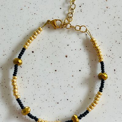 Bracciale Sparkle sfaccettato nero oro