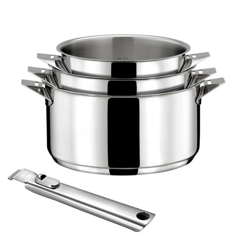 Eclipse - Série de 3 casseroles 16/18/20cm inox avec poignée-CUISINOX