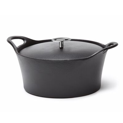 Volcan - Round casserole dish 24cm black enamelled cast iron with lid-CUISINOX