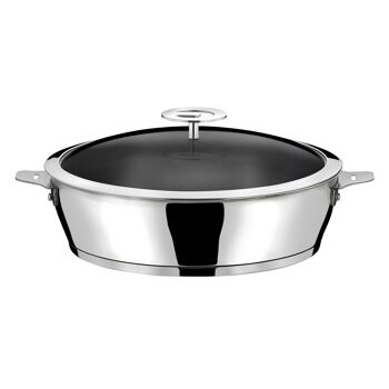 Asana - Sauteuse 28cm inox revêtement anti-adhérent et couvercle universel-CUISINOX 1