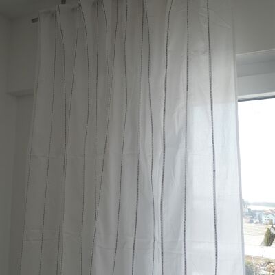 Zarter Vorhang Baumwolle mit zarten Biesen 160x260cm