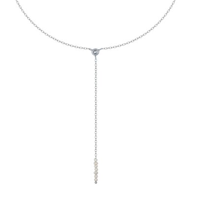 Y-GABRIELLE long pearl necklace Silver & Cultured pearls