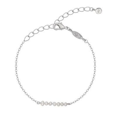 Pearl chain bracelet GABRIELLE Silver & Cultured pearls