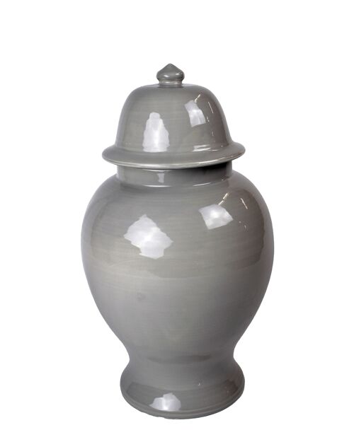 Tempelvase Keramik grau 40 cm