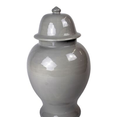 Jarrón Temple cerámica gris 40 cm