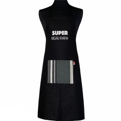 Apron, "Super handsome dad" black