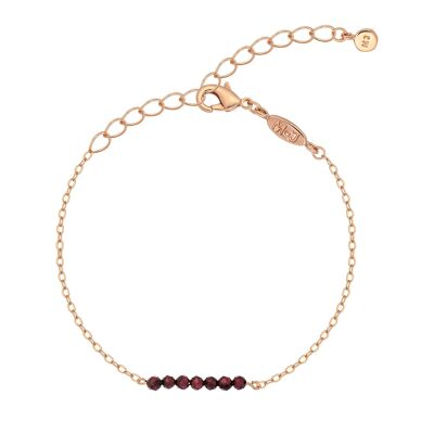 Chain bracelet with natural stone GABRIELLE Gold & Red Garnet