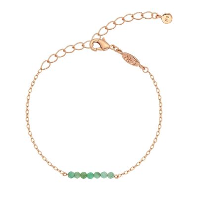 Chain bracelet with natural stone GABRIELLE Gold & Emerald