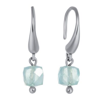 Earrings with natural stone IMPRESSION Silver & Aquamarine