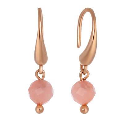 Boucles d'oreilles avec pierre naturelle IMPRESSION Doré & Opale Rose