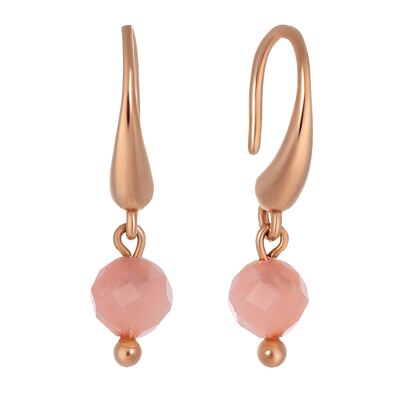 Ohrringe mit Naturstein PRINT Gold & Pink Opal
