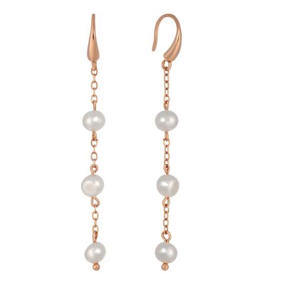 IMPRESSION chain earrings Gold & Cultured pearls