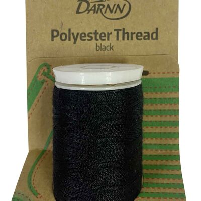 BLACK THREAD (200 meters), Polyester Thread in Black, Hand Sewing Black Thread, Black Thread for Sewing, Spool of Black Polyester Thread