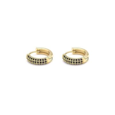 Earrings Steel Small Ring Polished Mirror Rhinestone Christmas