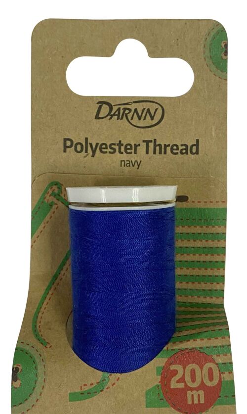 NAVY THREAD (200 meters), Navy Blue Polyester Thread, Dark Blue Thread Spool, Sewing Thread in Navy, Strong All Purpose Thread