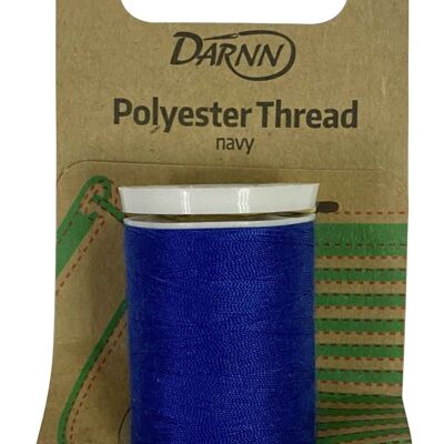 NAVY THREAD (200 meters), Navy Blue Polyester Thread, Dark Blue Thread Spool, Sewing Thread in Navy, Strong All Purpose Thread