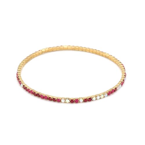 Bracelet Acier Ajustable Strass Brillant Rivière Diamant Noël