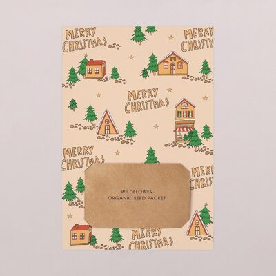 Pflanzbare Grußkarte – Das Haus des Weihnachtsmanns