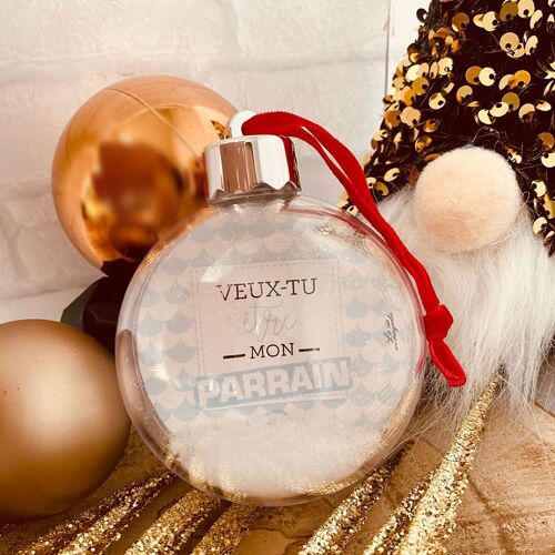 Boule de Noël - Veux tu etre mon parrain