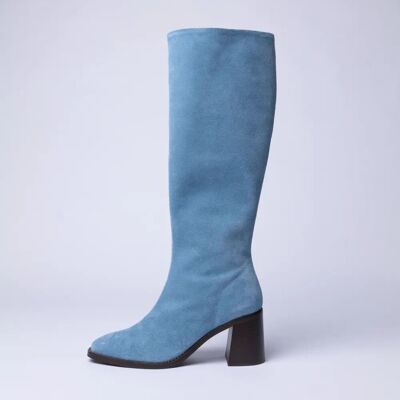 SKY BLUE SUEDE LEATHER BOOTS