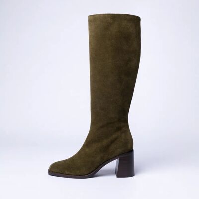 KHAKI SUEDE LEATHER BOOTS
