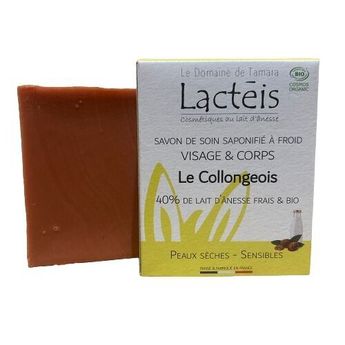 COSMOS ORGANIC soap with 40% fresh and ORGANIC donkey milk - Cold saponified - Le Collongeois