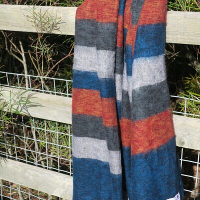 Stripie Nepali Shawls - Kingfisher