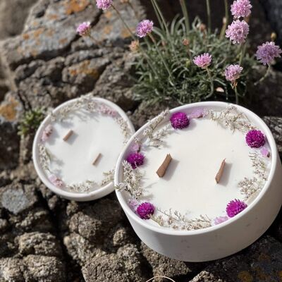 La Lande flower candle - Handmade floral terrazzo pot