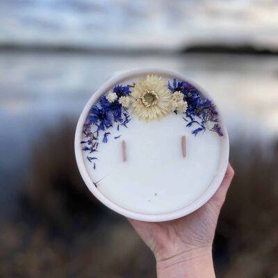 La Glaz flower candle - Handmade floral terrazzo pot
