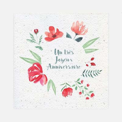 Card to plant - Floral birthday