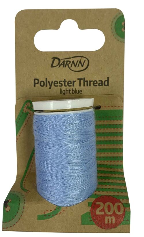 LIGHT BLUE THREAD (200meters), Sew All Threads in Light Blue, Blue Thread Spool, Hand Sewing Thread Light Blue, Pastel Blue Crafting Thread
