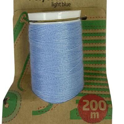 LIGHT BLUE THREAD (200meters), Sew All Threads in Light Blue, Blue Thread Spool, Hand Sewing Thread Light Blue, Pastel Blue Crafting Thread