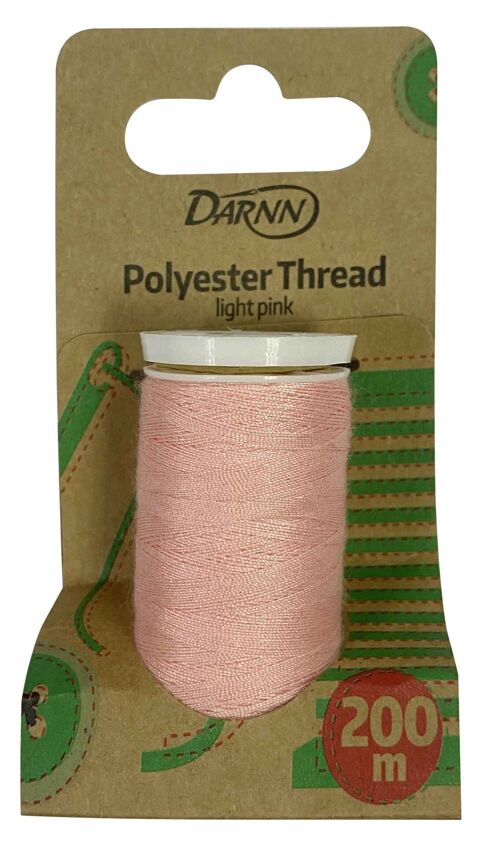 LIGHT PINK THREAD (200meter), Clothing Threads in Pink, Pastel Pink Sewing Thread Spool, Handcraft Thread in Light Pink, Embroidery Thread Pink