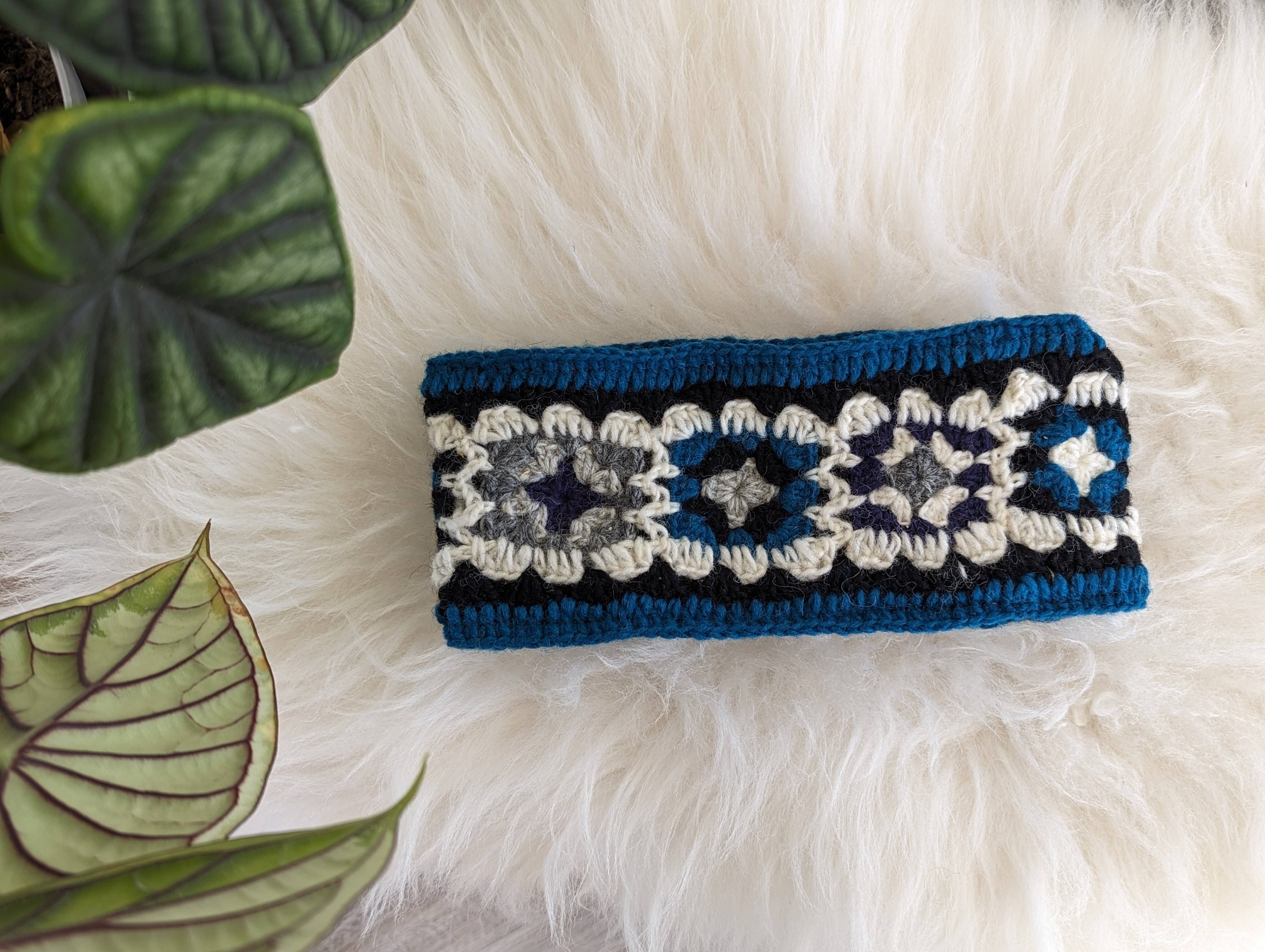 Sarcelle - bandeau au crochet de style Boho vintage