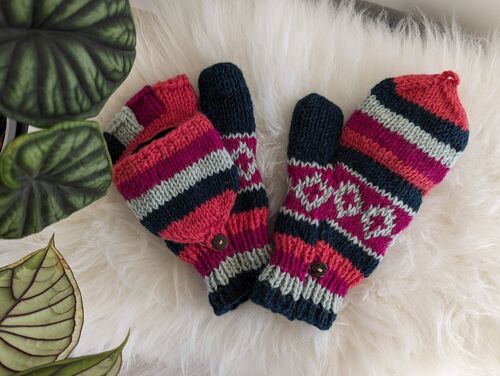 Cotton Candy Foldover Mitten / Gloves