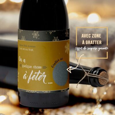 Etiqueta rascable de vino Madrina - Navidad - grat grat