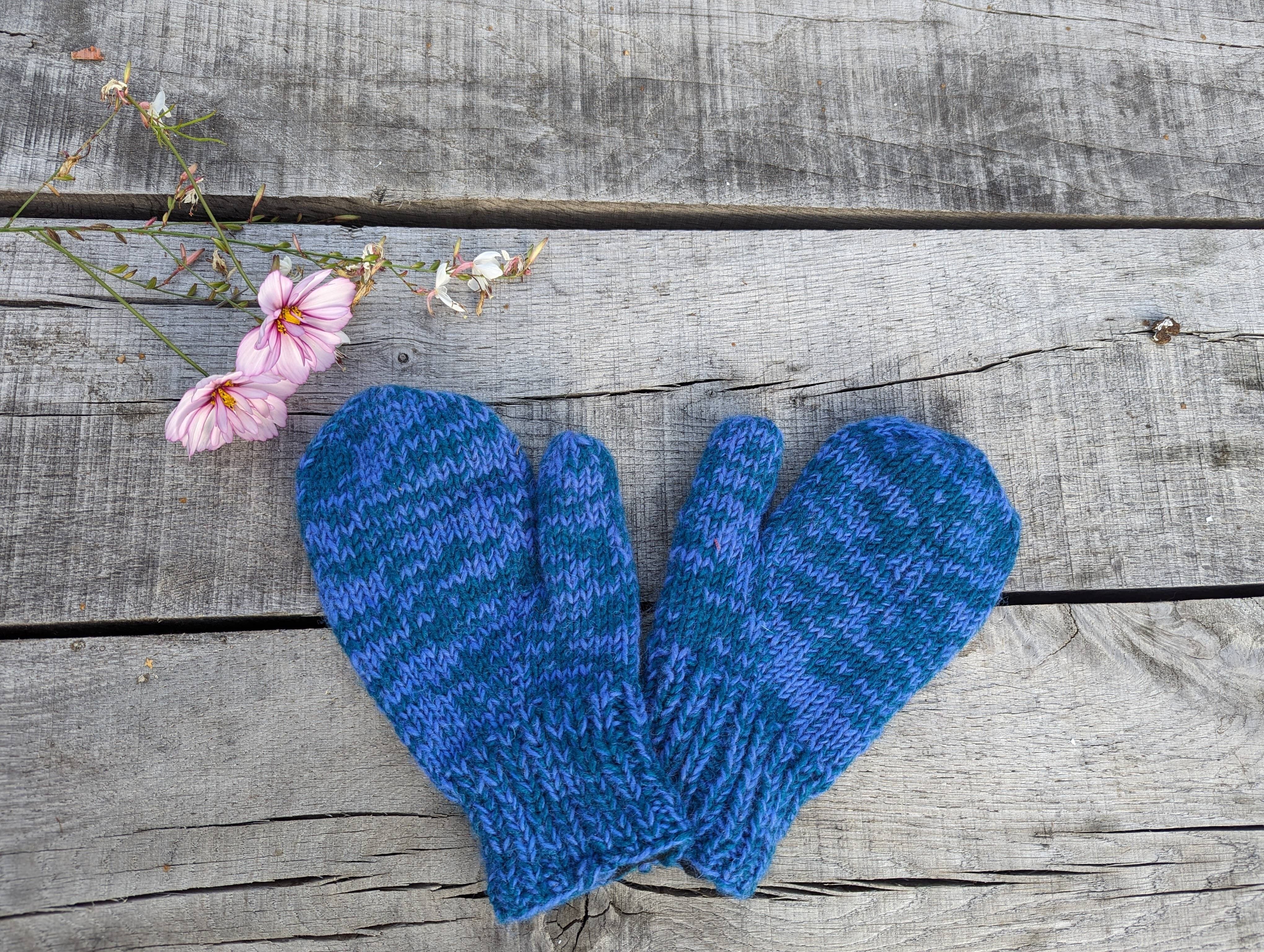 Muffole/guanti da pescatore - Blu/Verde