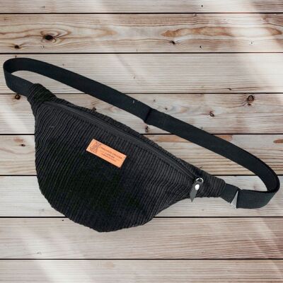 Bum bag, black “Velvet”