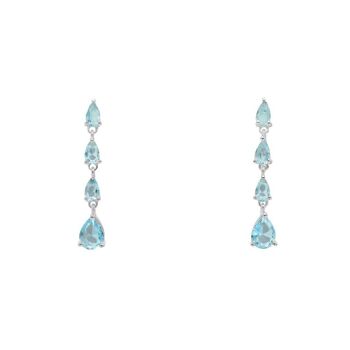 Boucles d'oreilles Candile en argent bleu clair 1