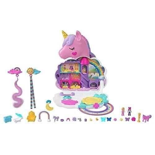Mattel - HKV51 - Polly Pocket - Salon de la licorne arc-en-ciel