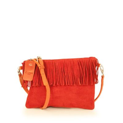 Bolso de mano CARNABY 28 de ante con flecos