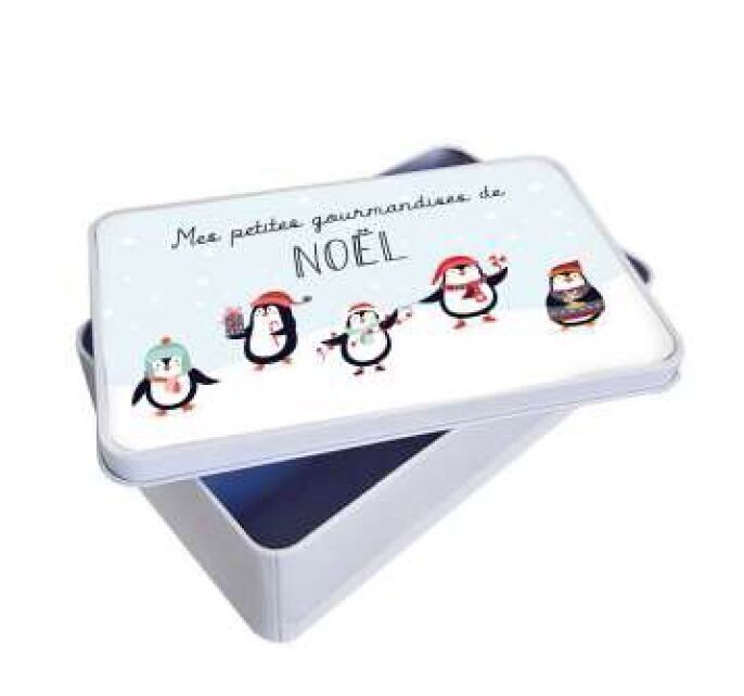 Scatola in metallo "Pinguini di Natale"