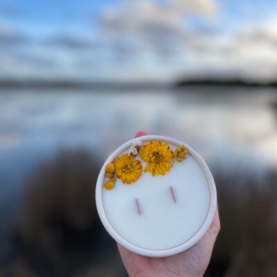 Vela de flores La Lumineuse - Plato de terrazo floral hecho a mano