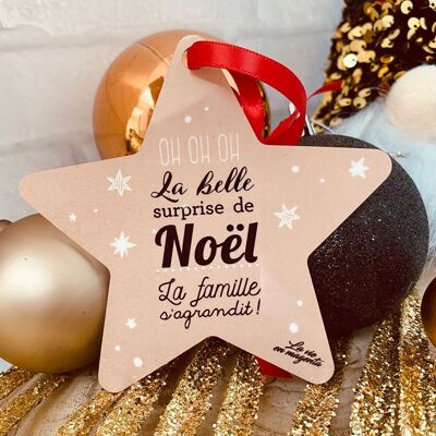 Christmas Star - pregnancy announcement - tree ornament - godfather godmother request