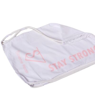 Borsa sportiva Stay Strong White & Pink