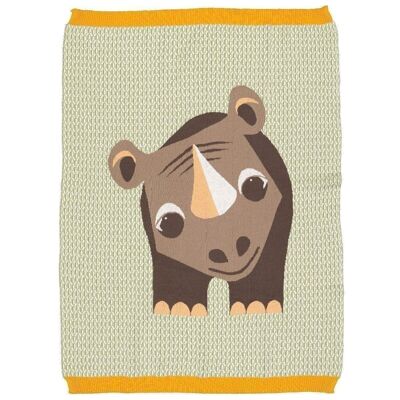 Rhinoceros knit blanket
