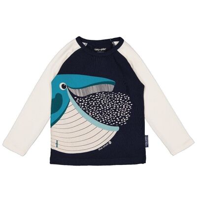 T-shirt raglan a maniche lunghe con balena